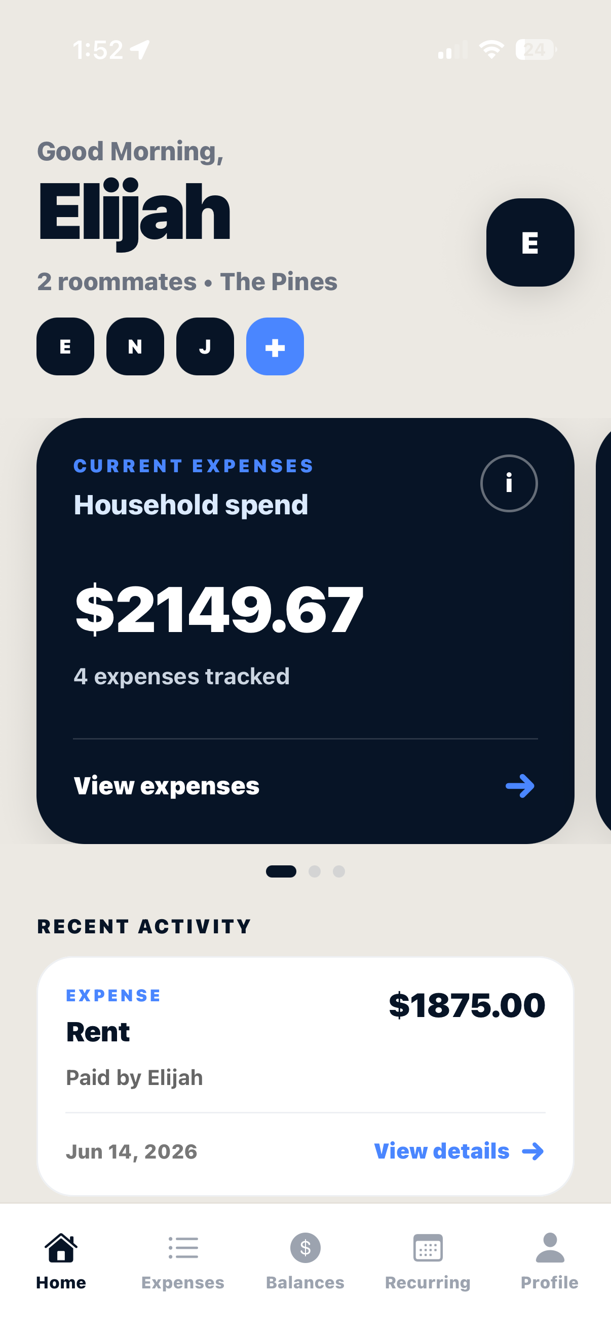 HouseTab dashboard preview
