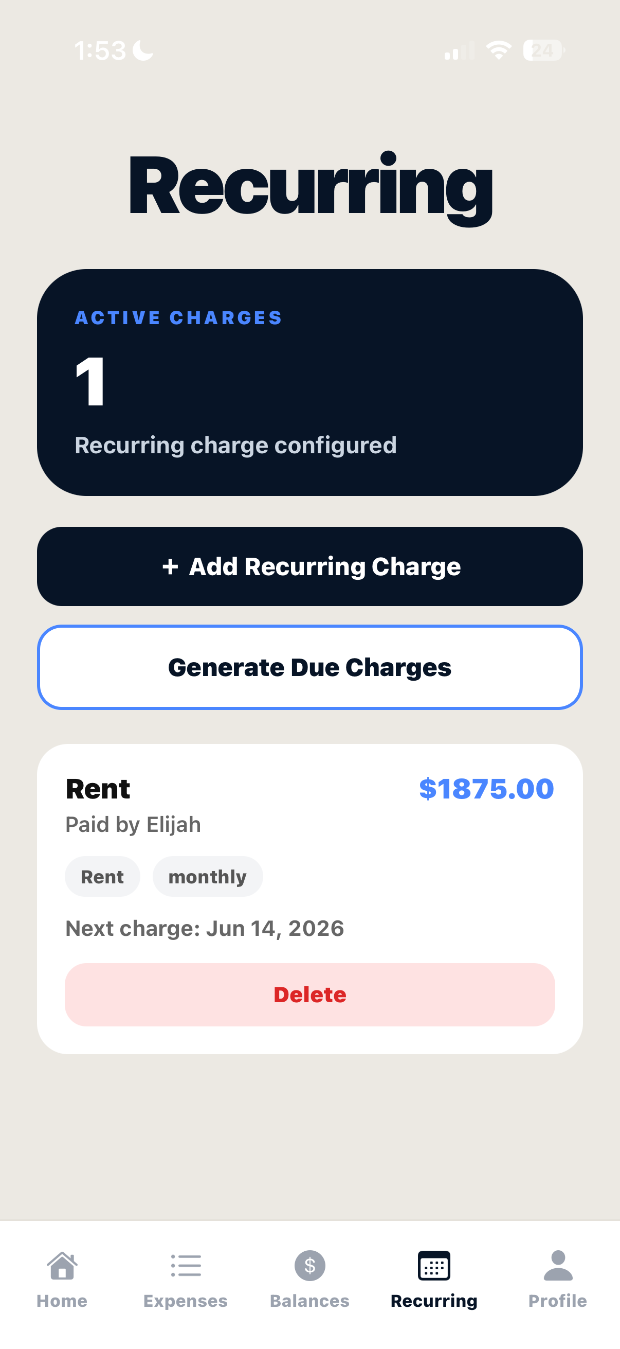 Recurring Bills